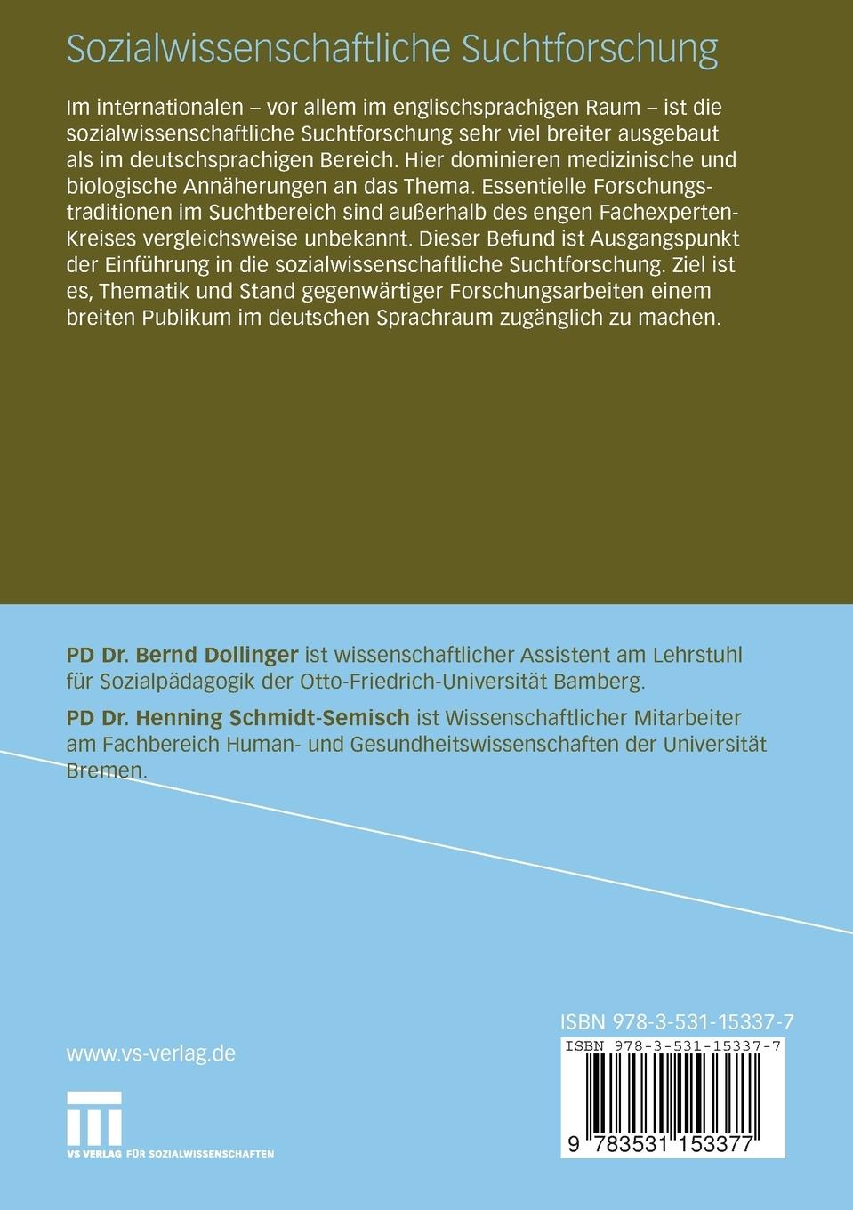 Rückseitencover Sozialwissenschaftliche Suchtforschung