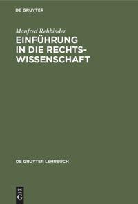 Vorderes Coverbild Einführung in die Rechtswissenschaft
