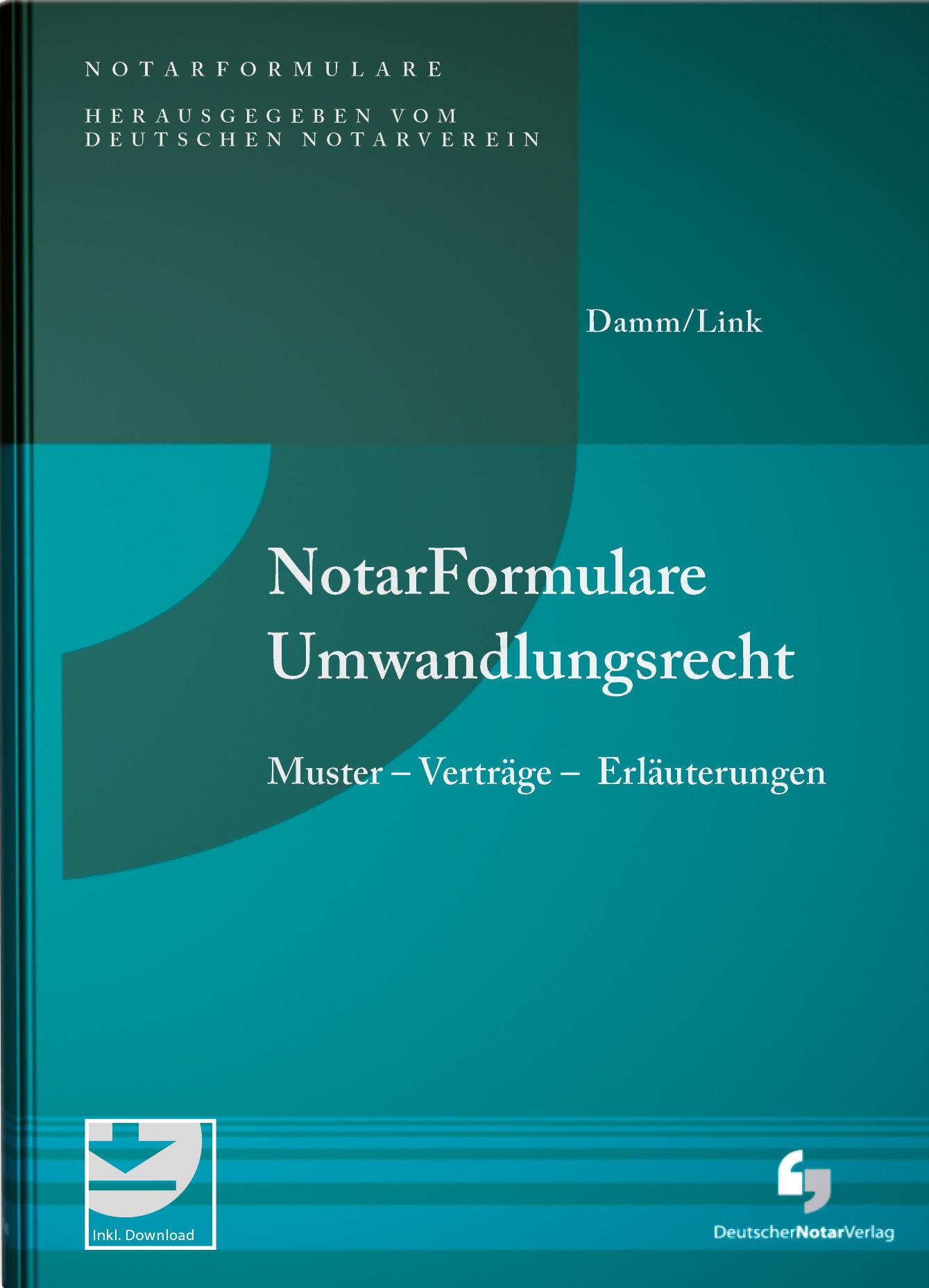 Vorderes Coverbild Notarformulare Umwandlungsrecht
