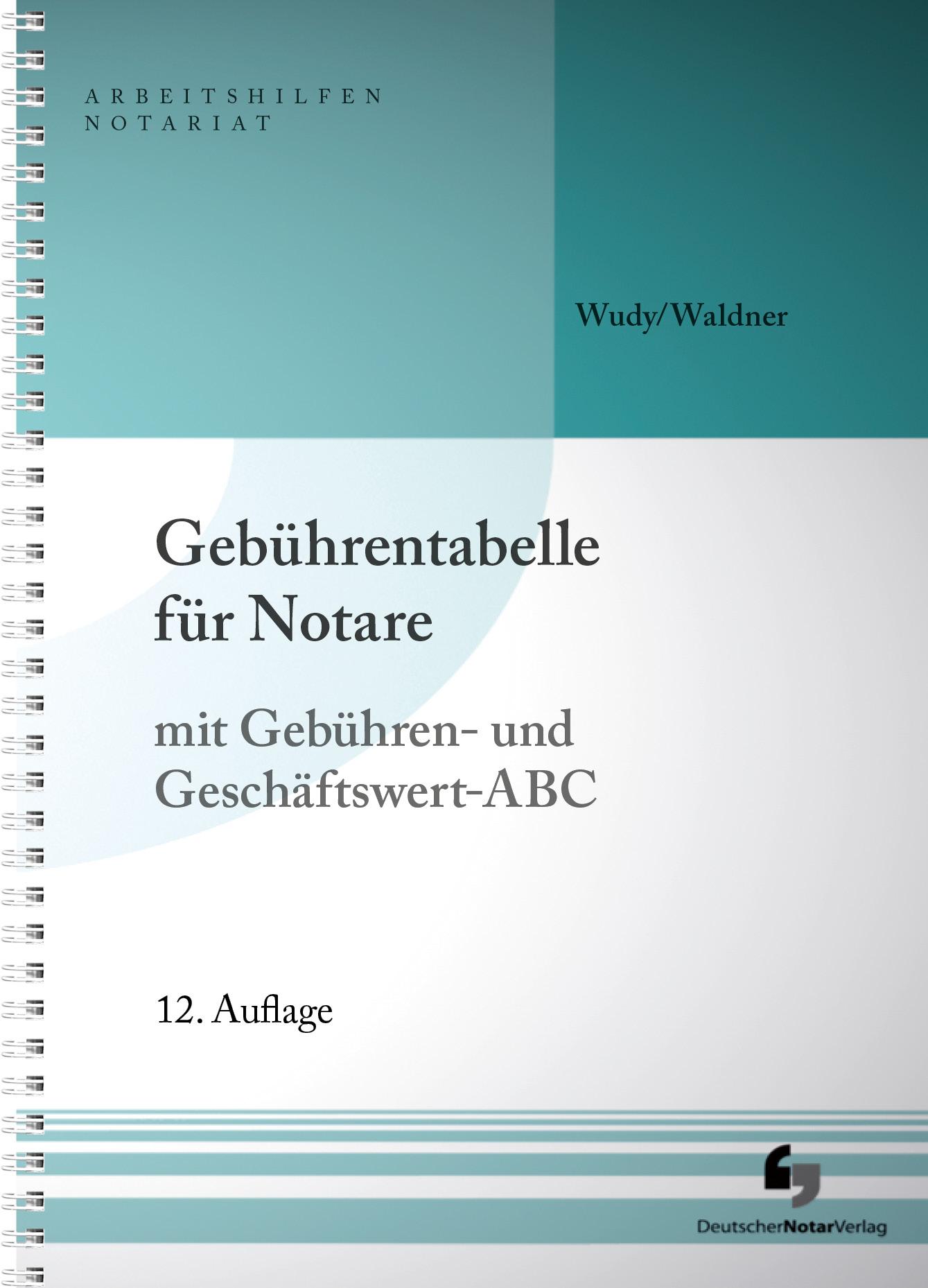Vorderes Coverbild Gebührentabelle für Notare