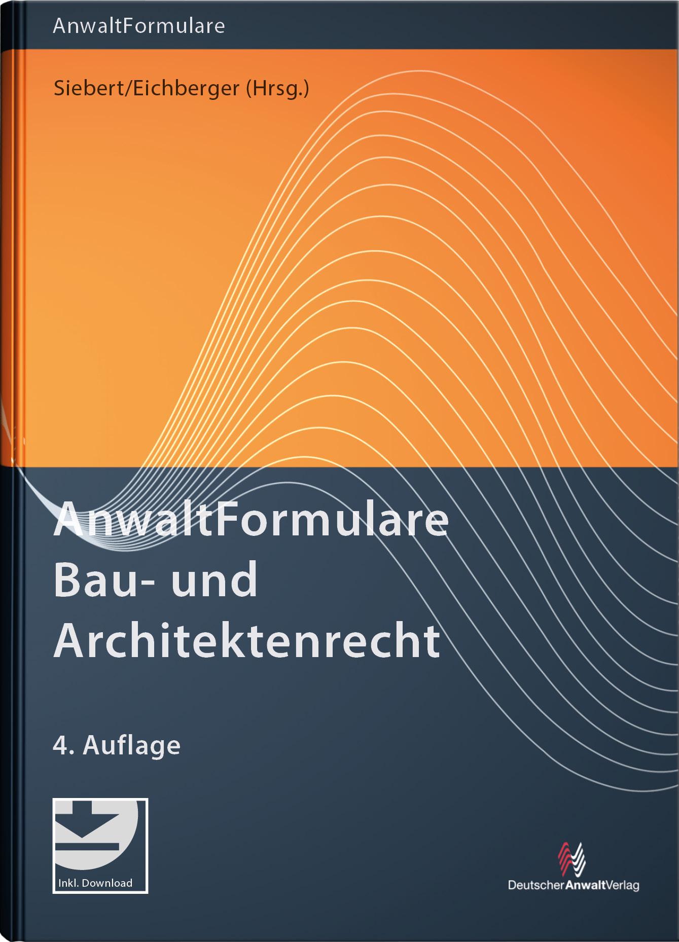 Vorderes Coverbild AnwaltFormulare Bau- und Architektenrecht