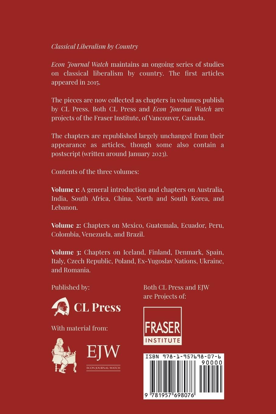 Rückseitencover Classical Liberalism by Country, Volume III