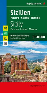 Vorderes Coverbild Sizilien, Straßen- und Freizeitkarte 1:150.000, freytag & berndt