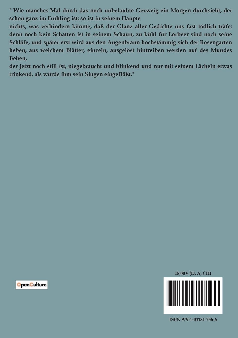 Rückseitencover Neue Gedichte