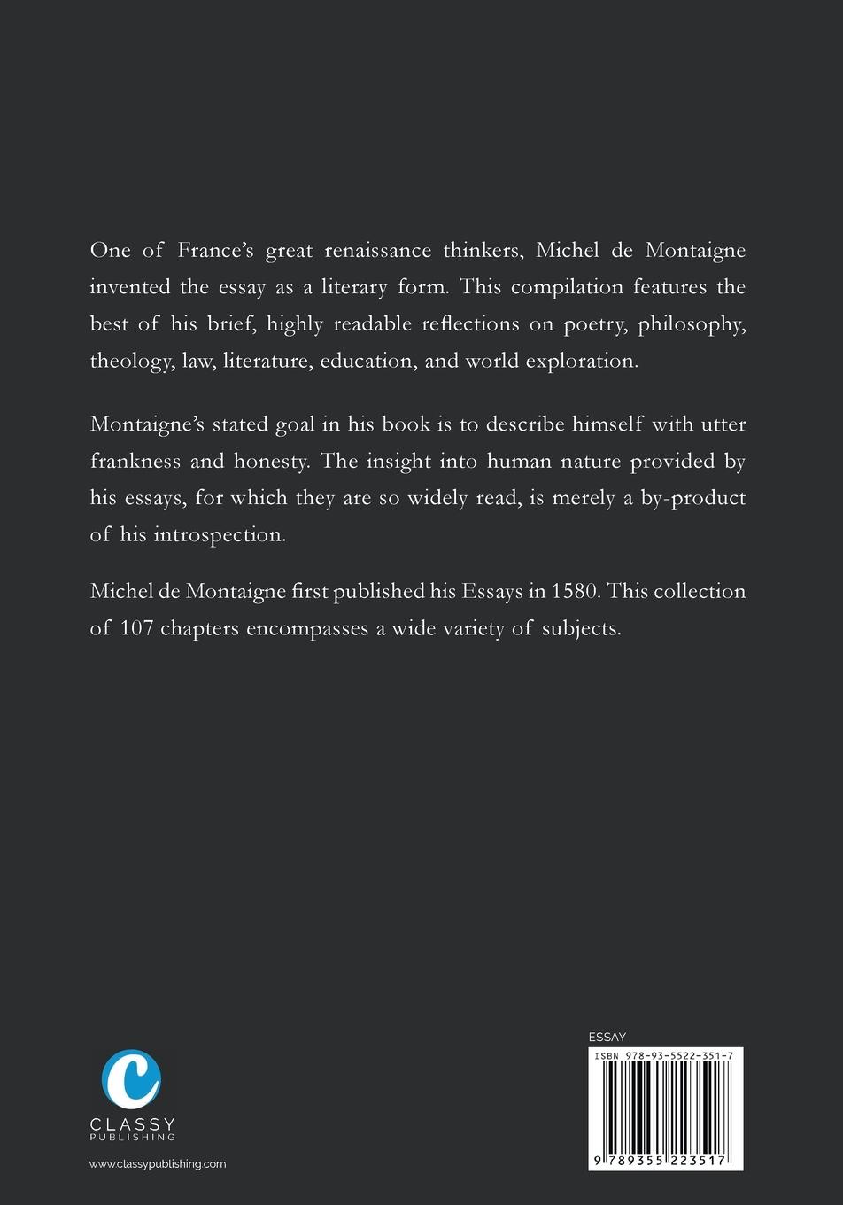 Rückseitencover The Complete Essays of Michel de Montaigne