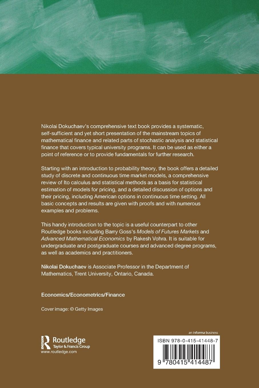 Rückseitencover Mathematical Finance