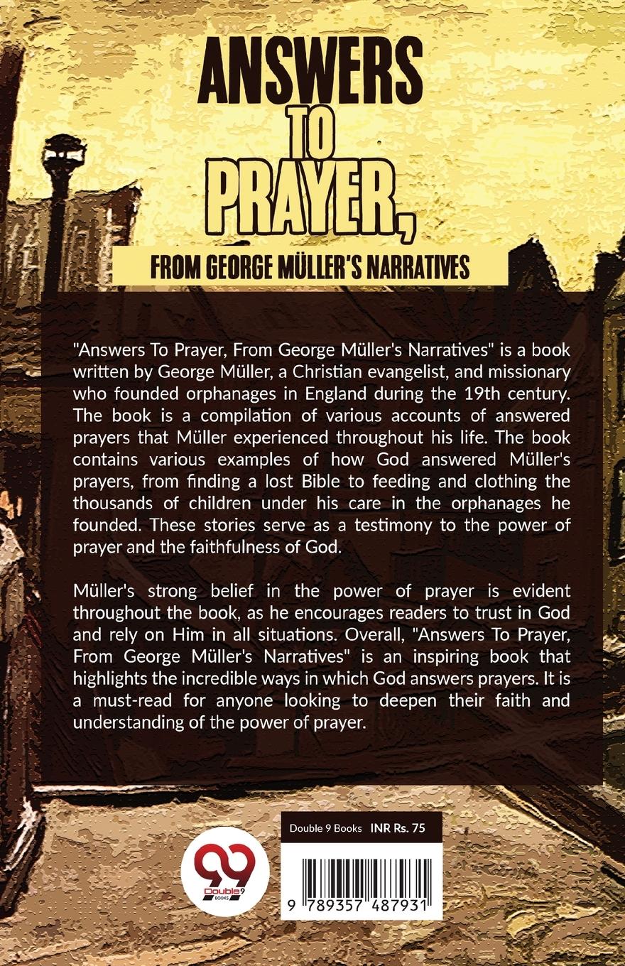 Rückseitencover Answers To Prayer, From George Müller'S Narratives