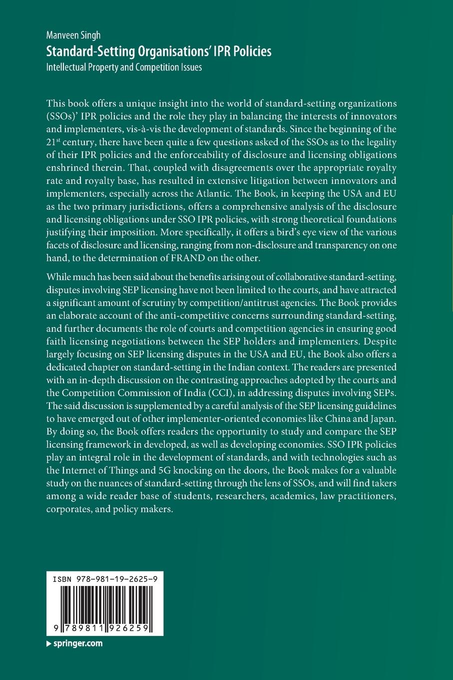 Rückseitencover Standard-Setting Organisations' IPR Policies