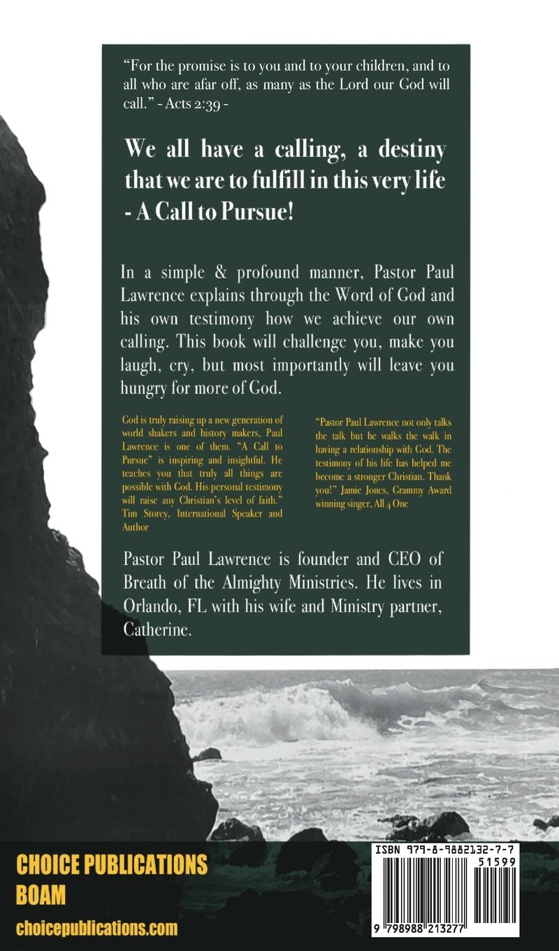 Rückseitencover A Call To Pursue