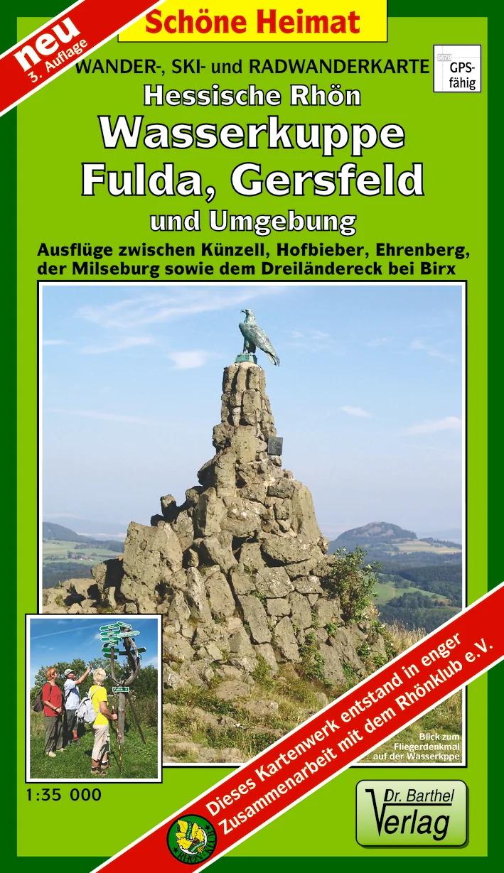 Vorderes Coverbild Wander-, Ski- und Radwanderkarte Hessische Rhön, Wasserkuppe, Fulda, Gersfeld und Umgebung