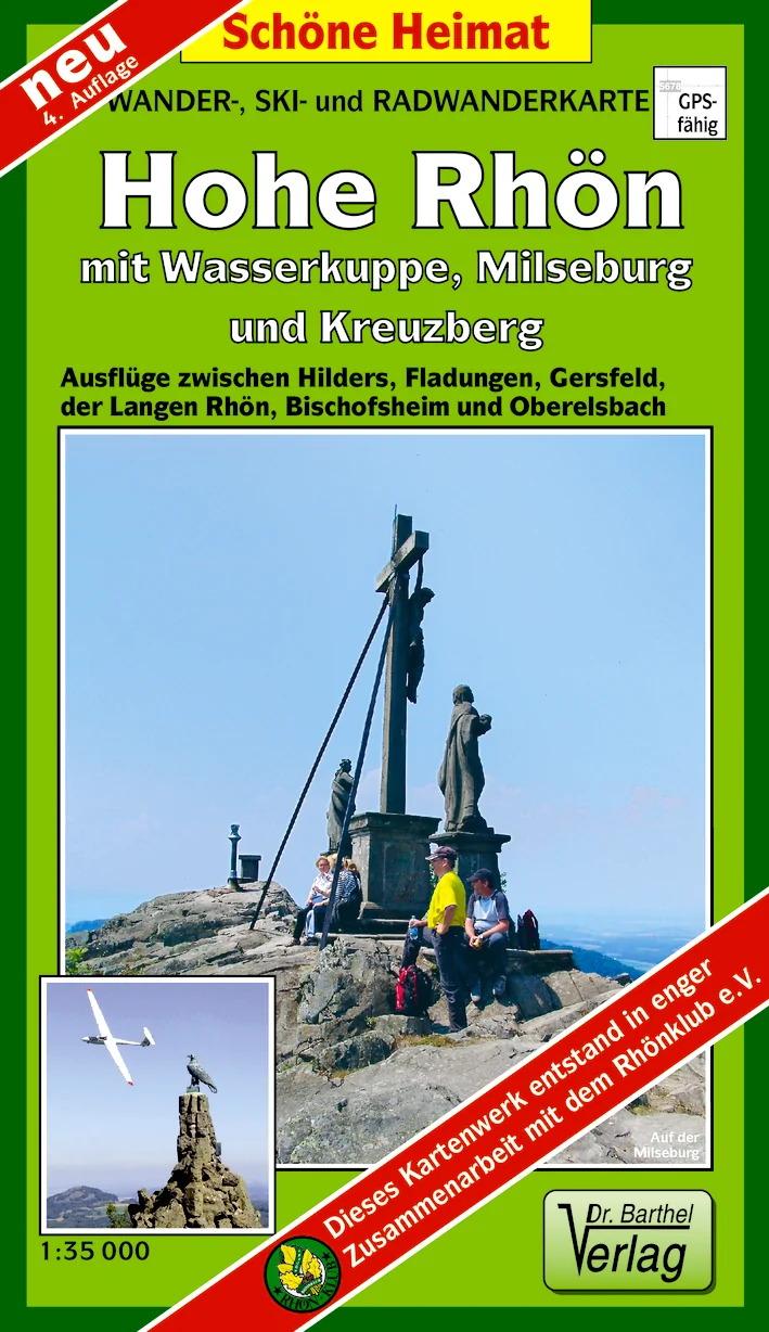 Vorderes Coverbild Wander-, Ski- und Radwanderkarte Hohe Rhön mit Wasserkuppe, Milseburg und Kreuzberg