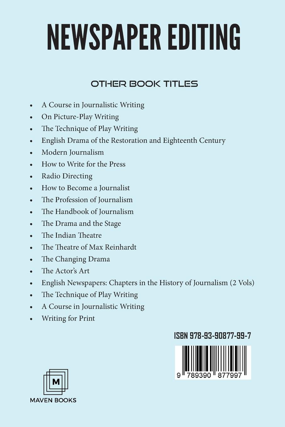 Rückseitencover NEWSPAPER EDITING