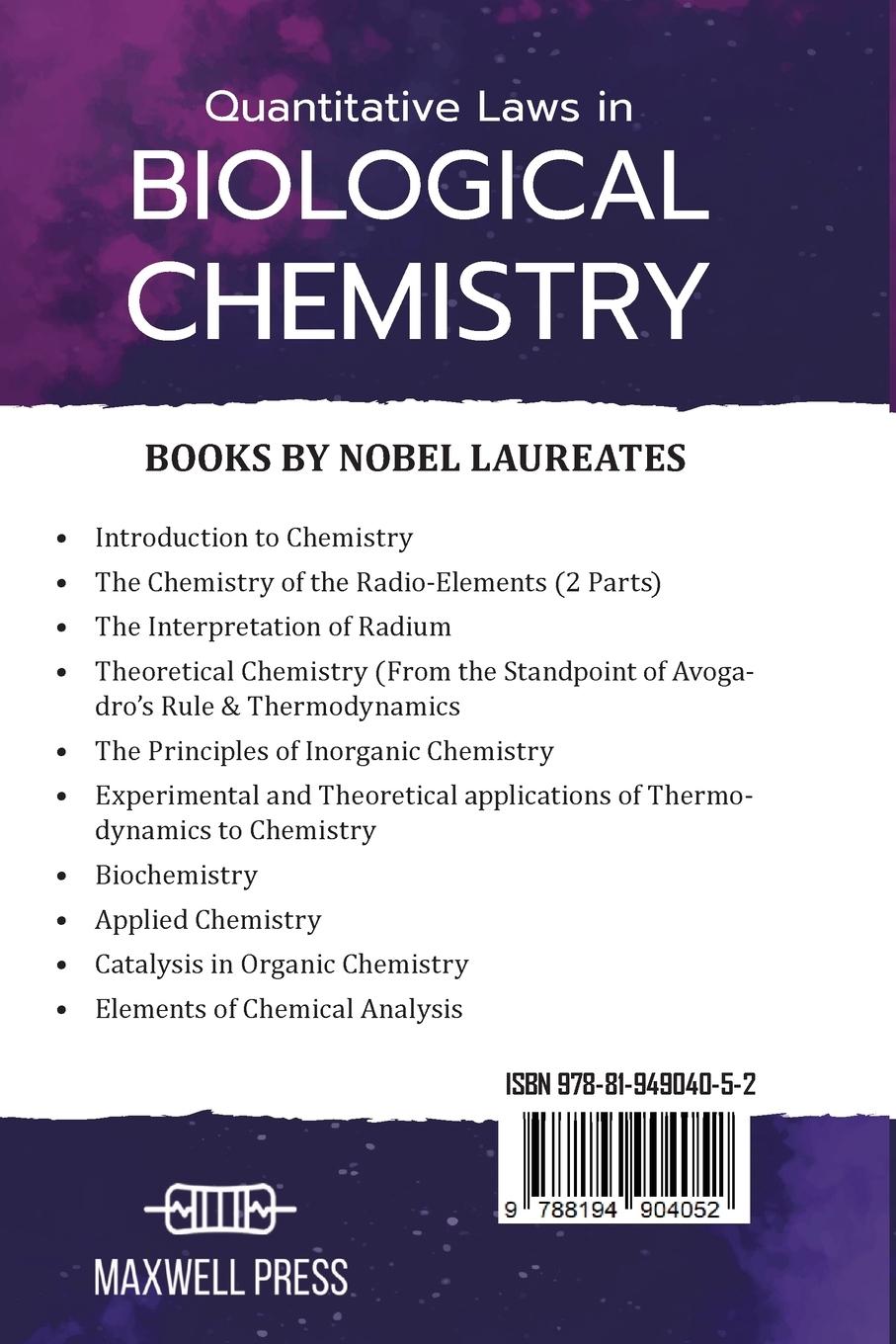 Rückseitencover Quantitative Laws in Biological Chemistry