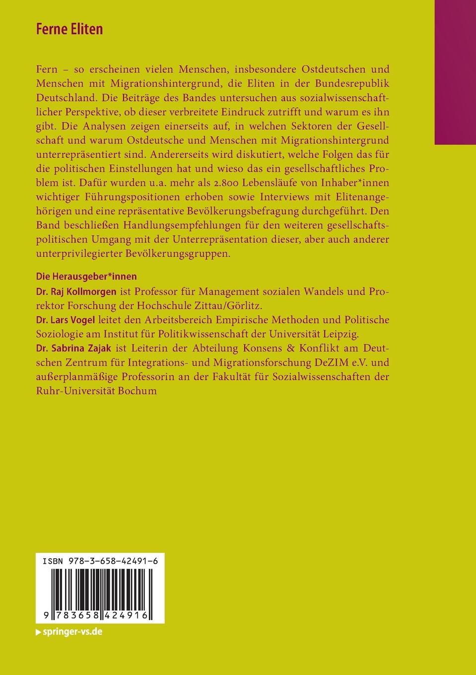 Rückseitencover Ferne Eliten
