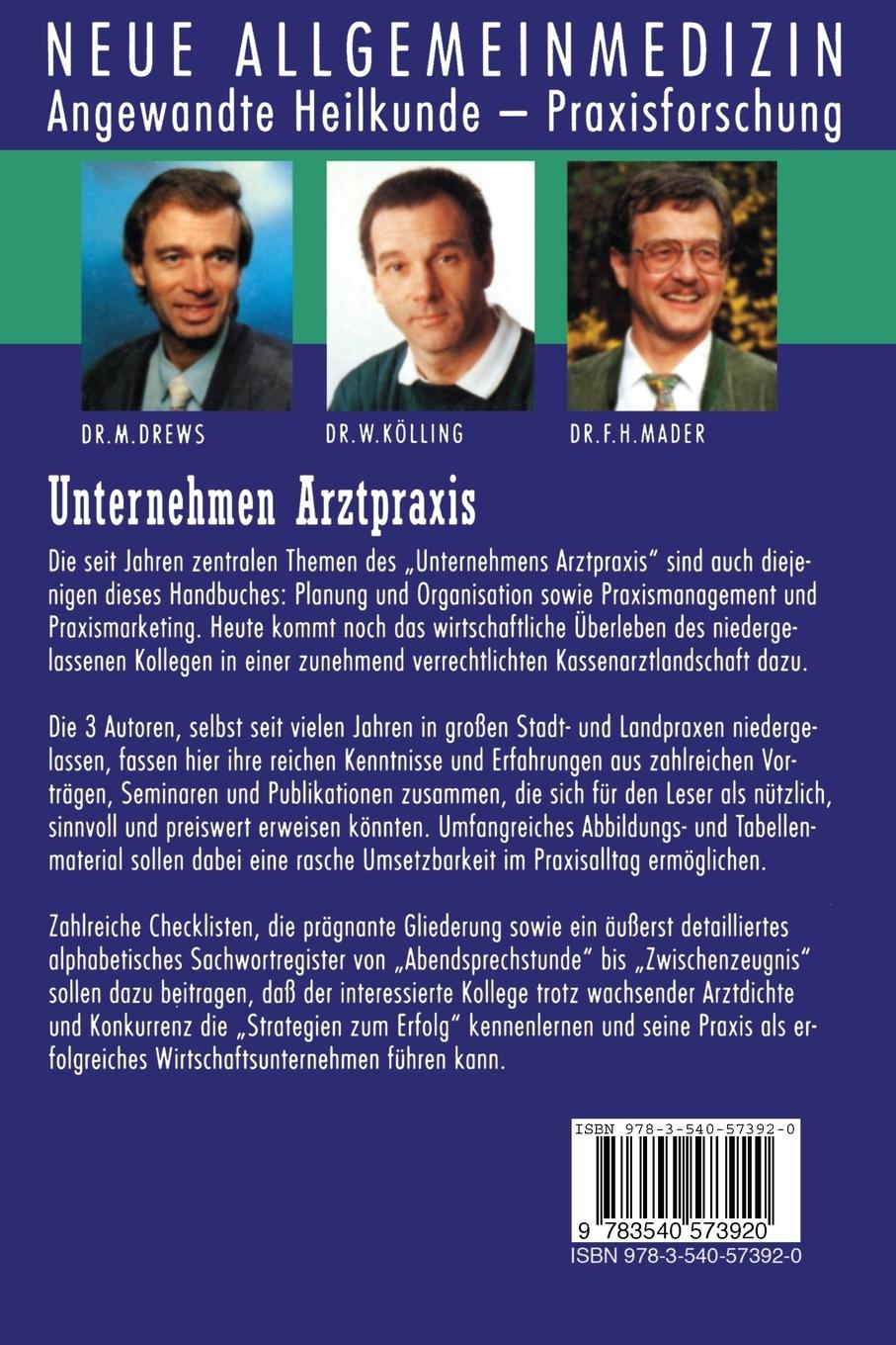 Rückseitencover Unternehmen Arztpraxis