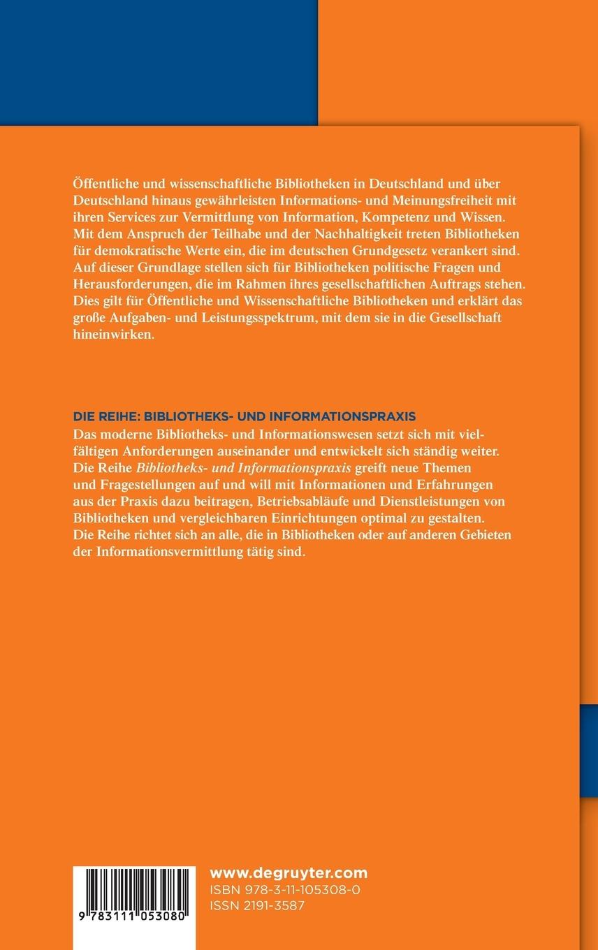 Rückseitencover Demokratie und Politik in Öffentlichen und Wissenschaftlichen Bibliotheken