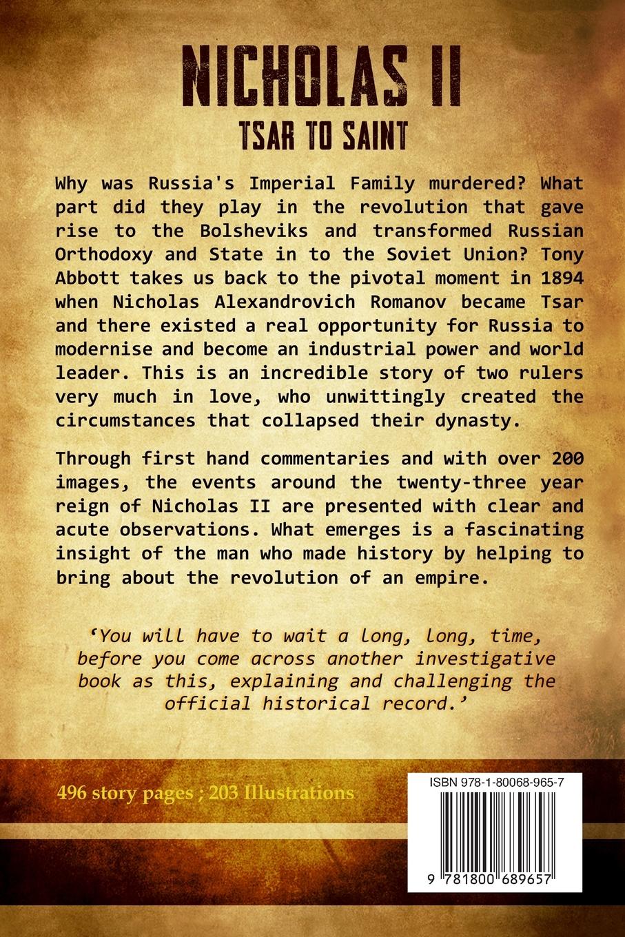 Rückseitencover Nicholas II