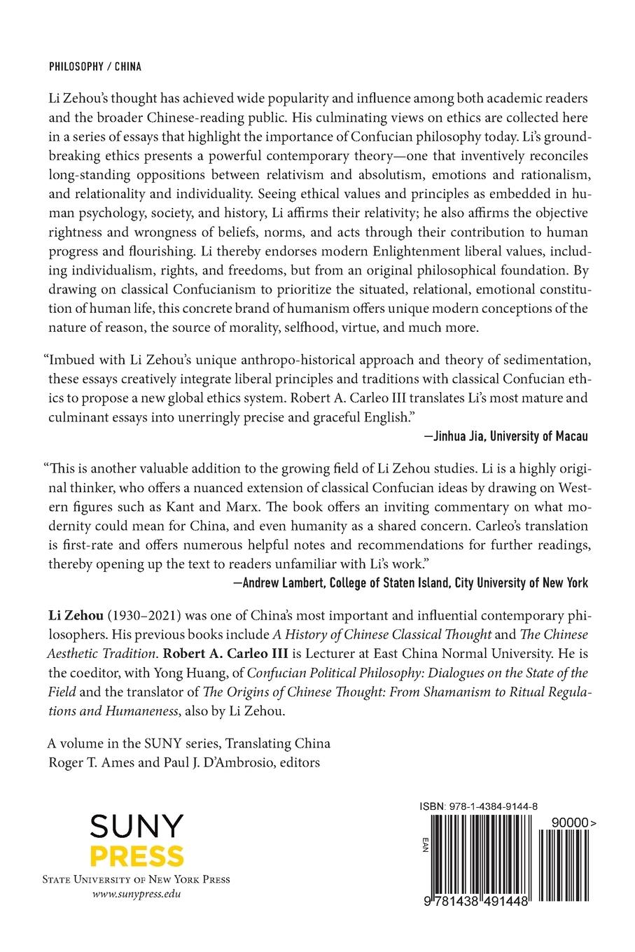 Rückseitencover The Humanist Ethics of Li Zehou