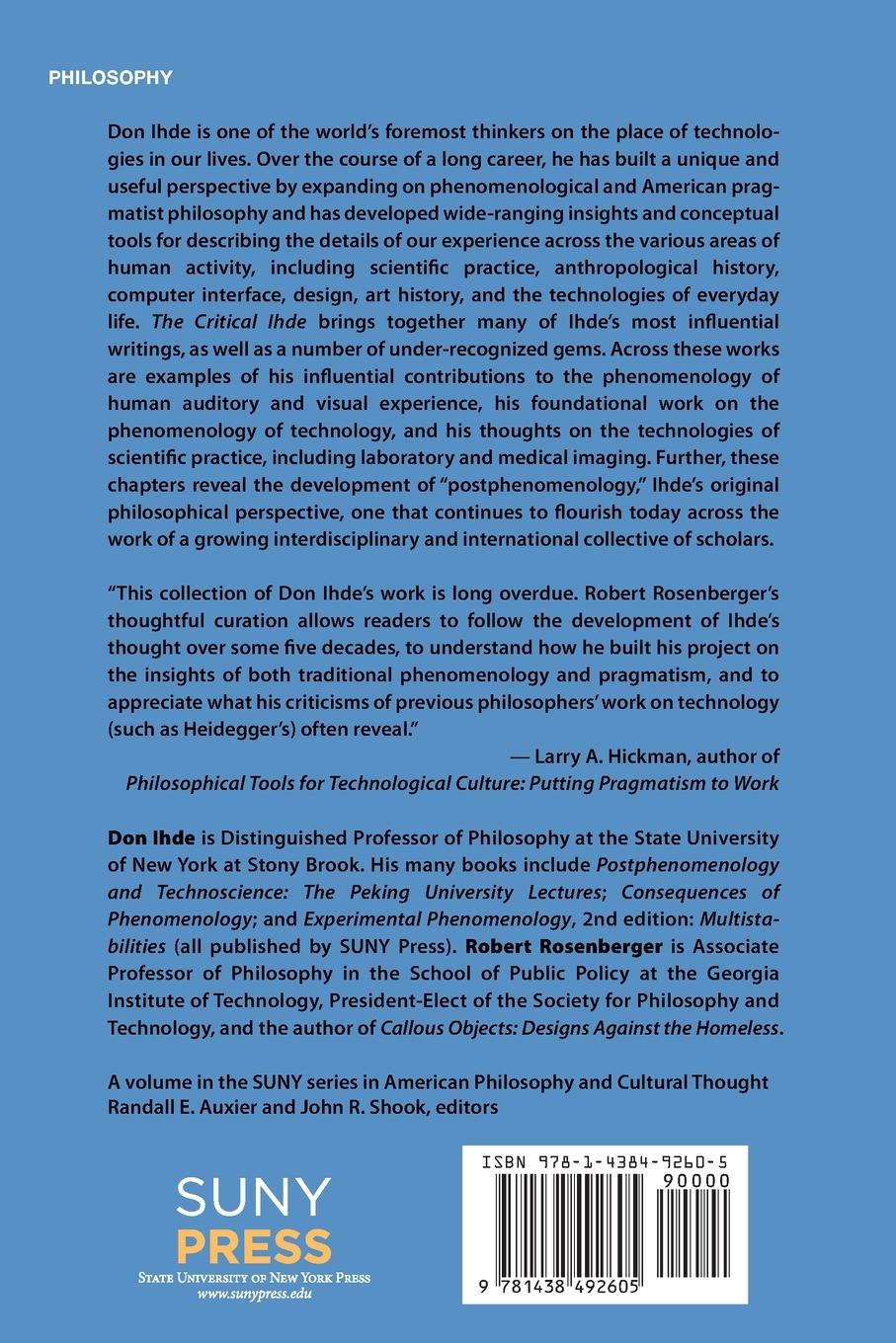 Rückseitencover The Critical Ihde