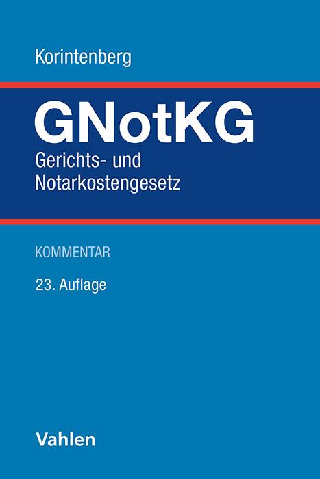Vorderes Coverbild Gerichts- und Notarkostengesetz