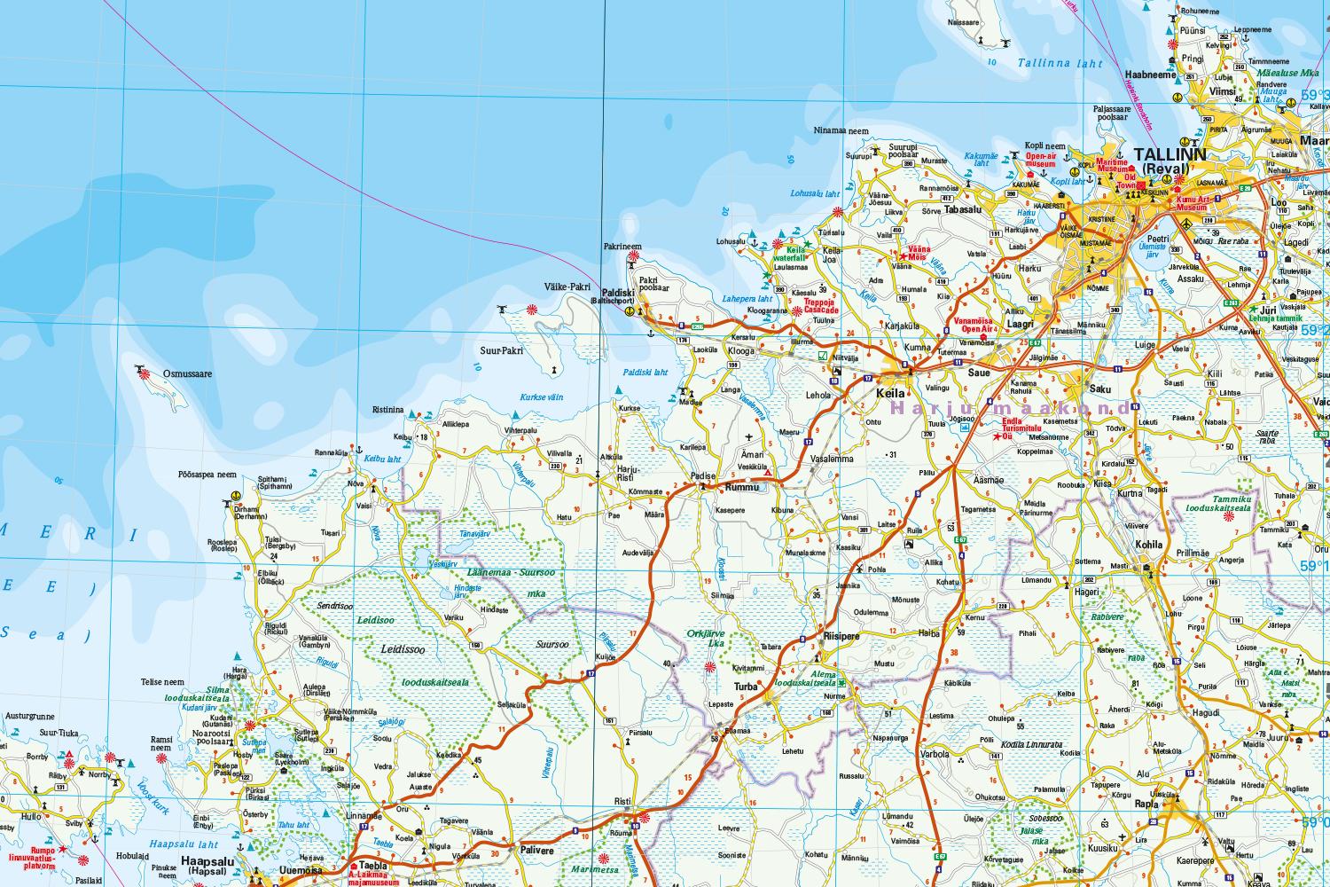 Beispielinhalt (Bild) Reise Know-How Landkarte Estland 1 : 275.000