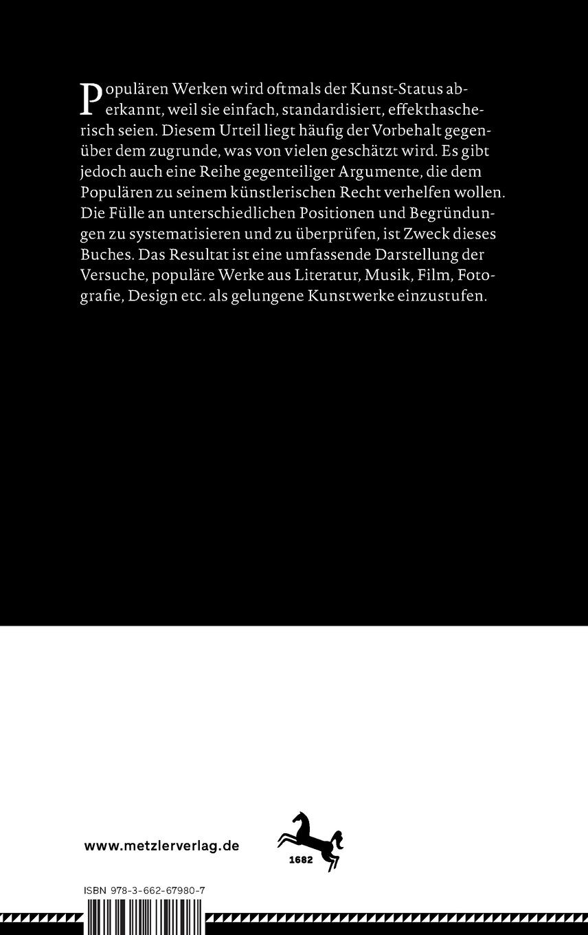 Rückseitencover Das Populäre als Kunst?