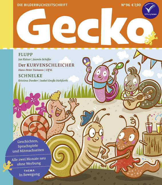 Vorderes Coverbild Gecko Kinderzeitschrift Band 96