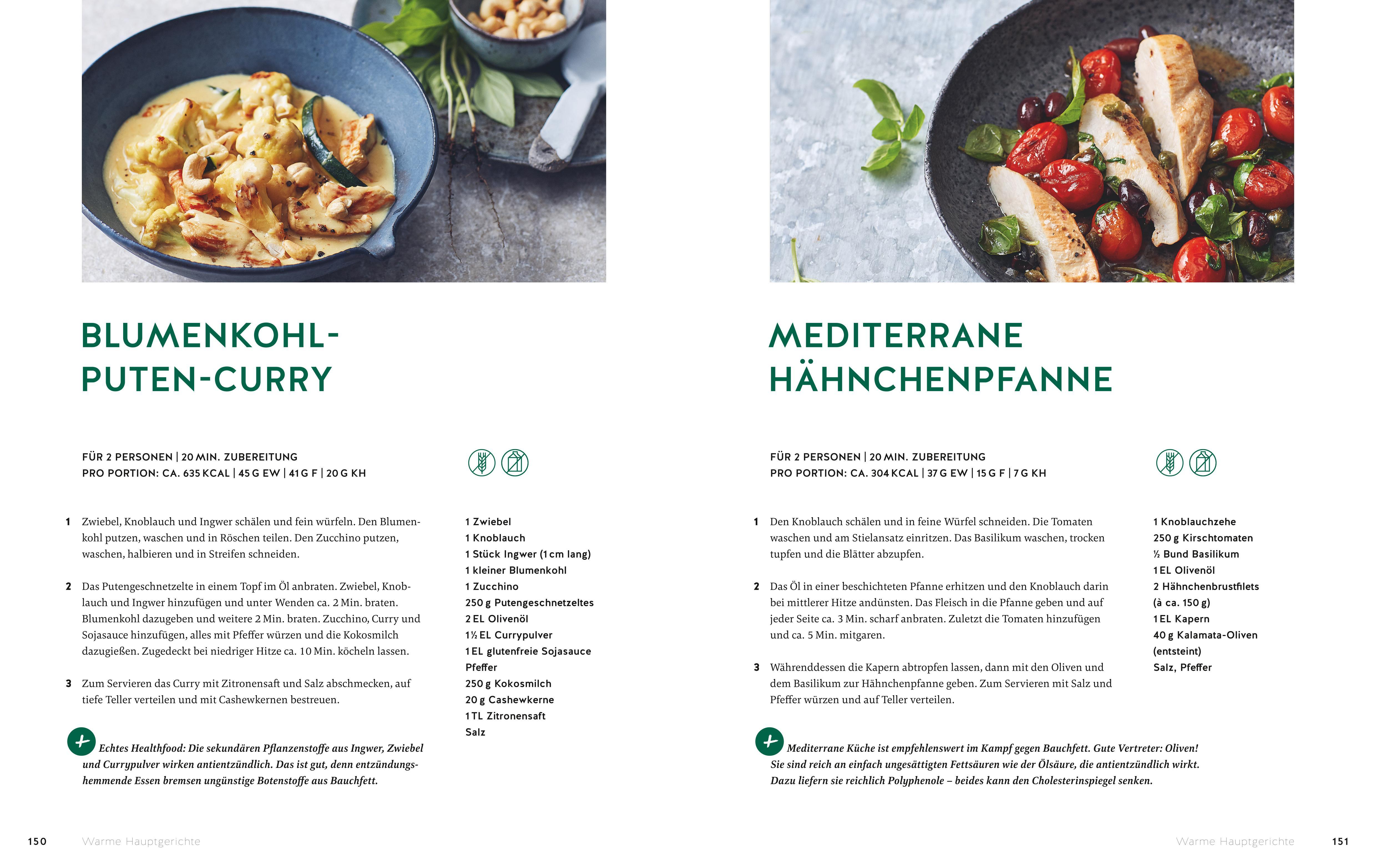 Beispielinhalt (Bild) Meine 80 besten Rezepte gegen Bauchfett