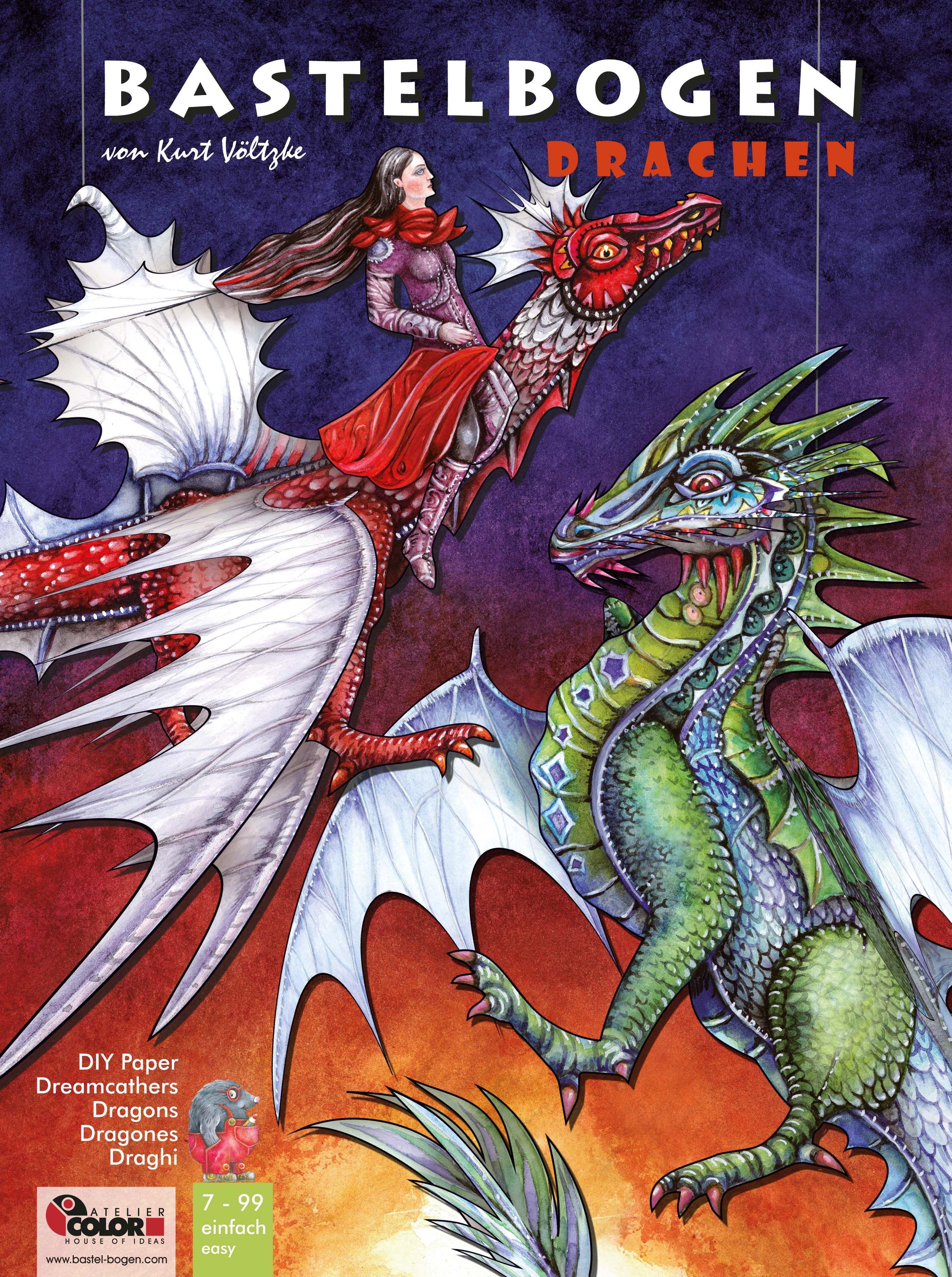Vorderes Coverbild Drachen Bastelbogen Traumfänger zum Basteln & Aufhängen aus Papier