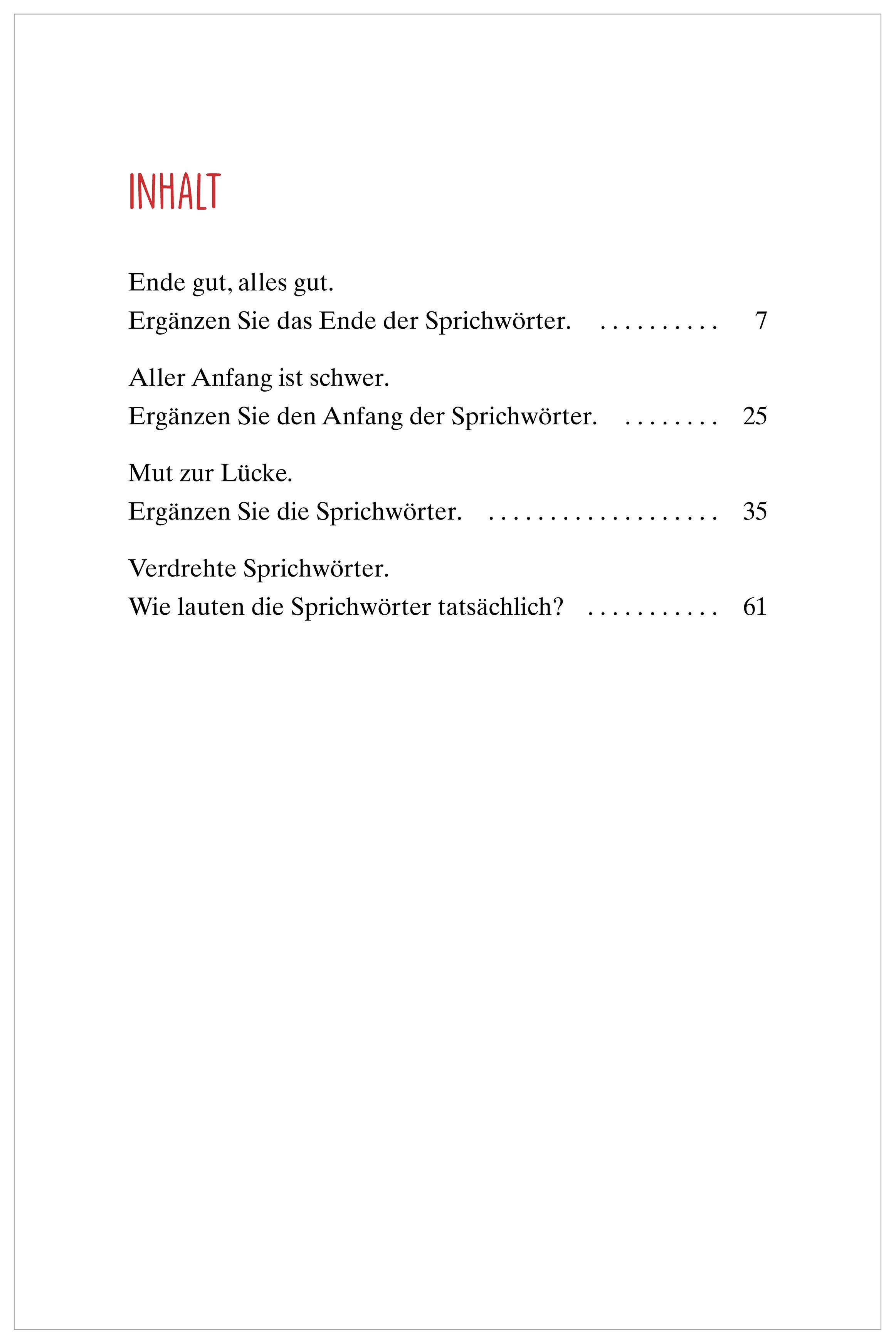 Beispielinhalt (Bild) Beliebte Sprichwörter. Das Gedächtnistraining-Quiz für Senioren. Ideal als Beschäftigung, Gedächtnistraining, Aktivierung bei Demenz.
