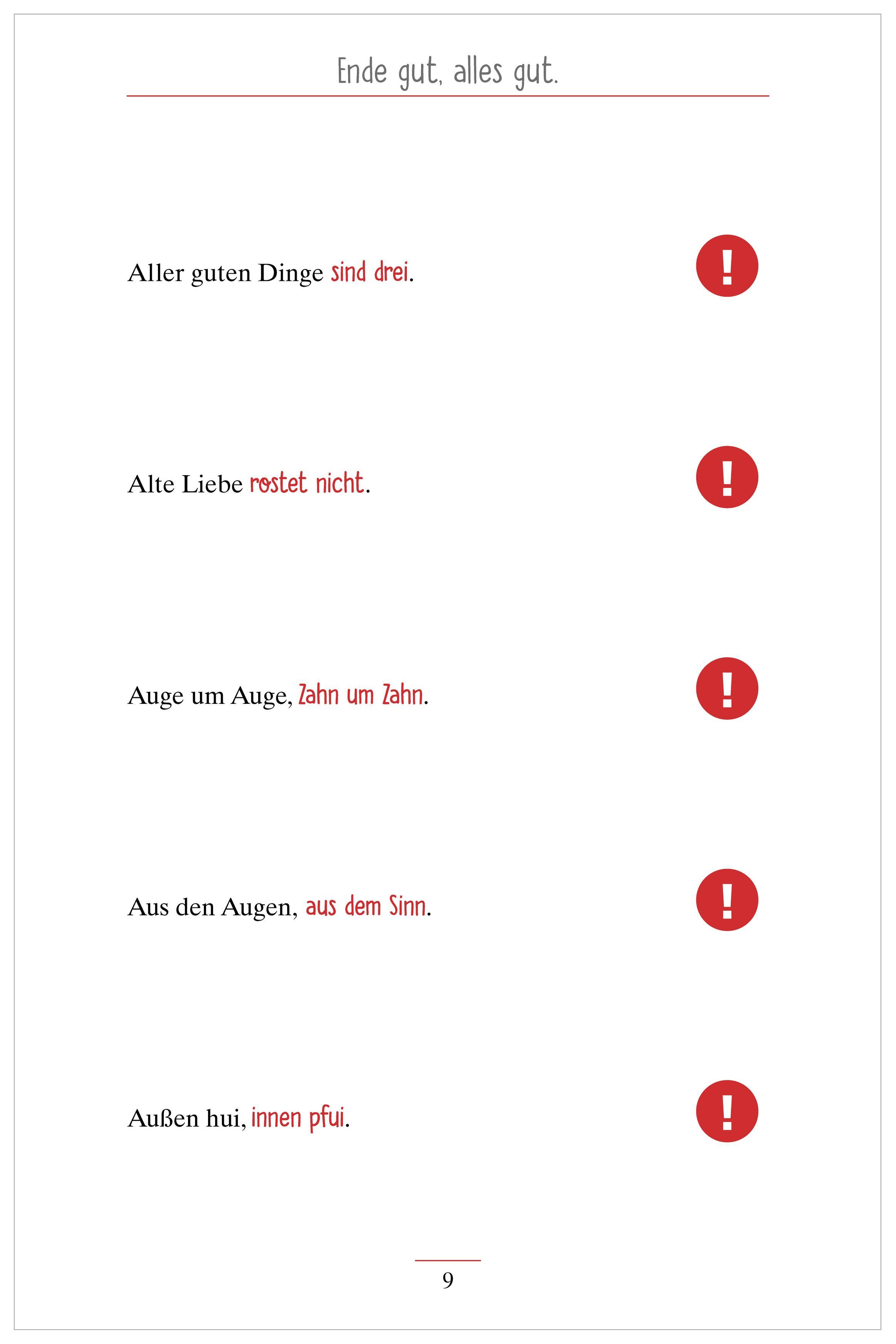 Beispielinhalt (Bild) Beliebte Sprichwörter. Das Gedächtnistraining-Quiz für Senioren. Ideal als Beschäftigung, Gedächtnistraining, Aktivierung bei Demenz.