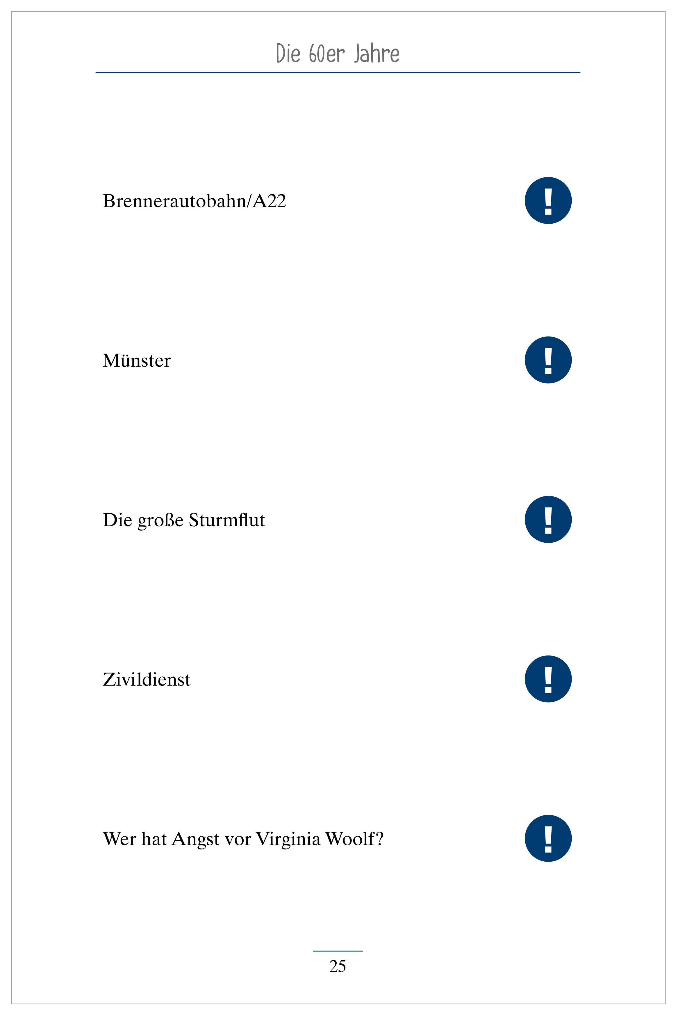 Beispielinhalt (Bild) Allgemeinwissen. Das Gedächtnistraining-Quiz für Senioren. Ideal als Beschäftigung, Gedächtnistraining, Aktivierung bei Demenz.