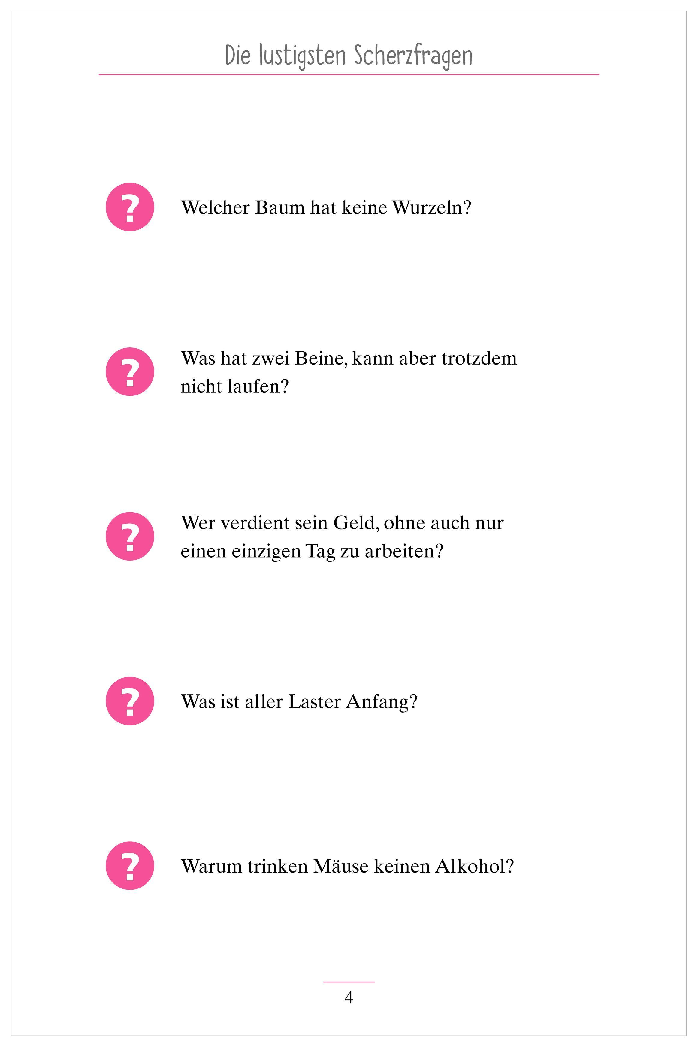 Beispielinhalt (Bild) Heitere Scherzfragen. Das Gedächtnistraining-Quiz für Senioren. Ideal als Beschäftigung, Gedächtnistraining, Aktivierung bei Demenz.