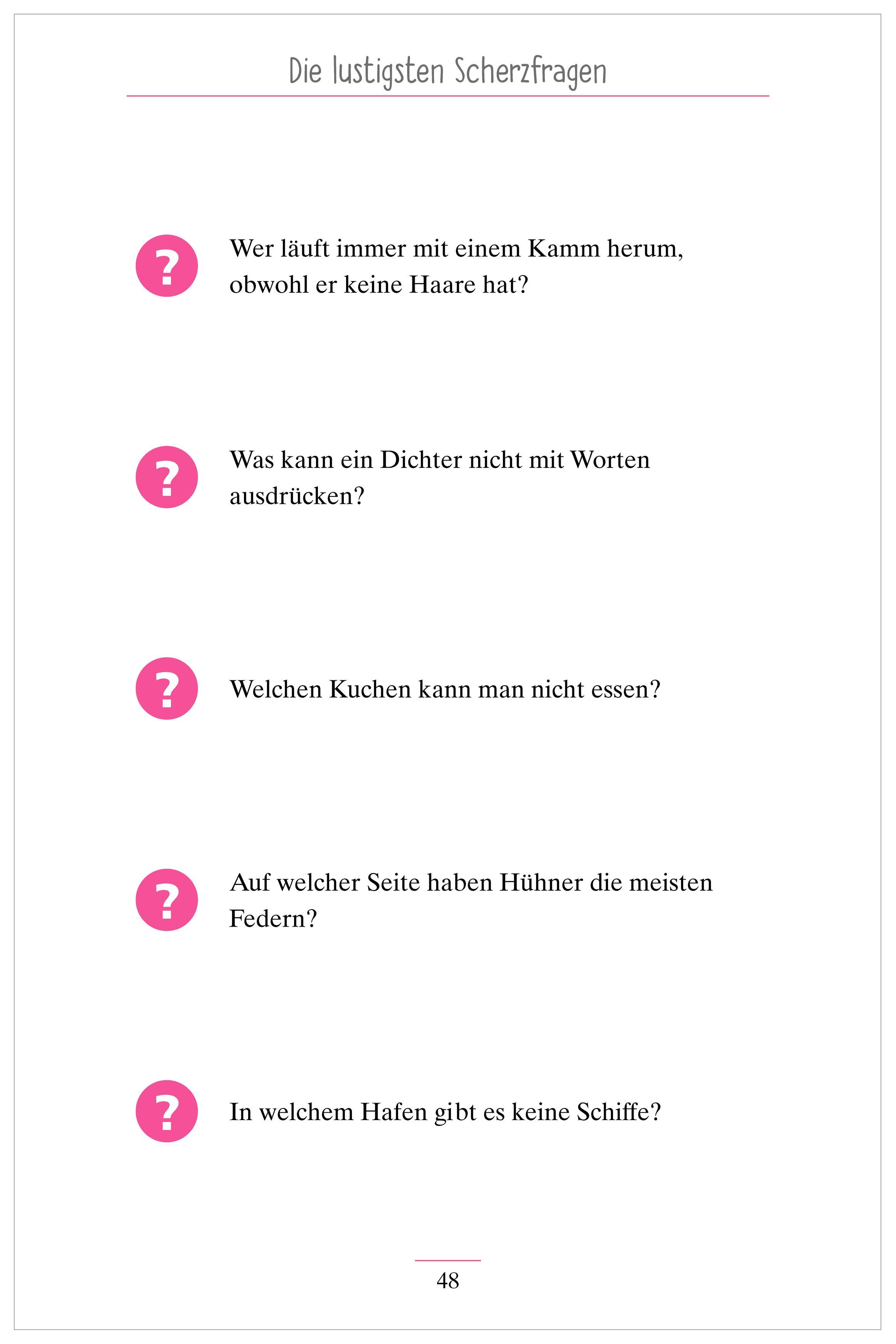 Beispielinhalt (Bild) Heitere Scherzfragen. Das Gedächtnistraining-Quiz für Senioren. Ideal als Beschäftigung, Gedächtnistraining, Aktivierung bei Demenz.