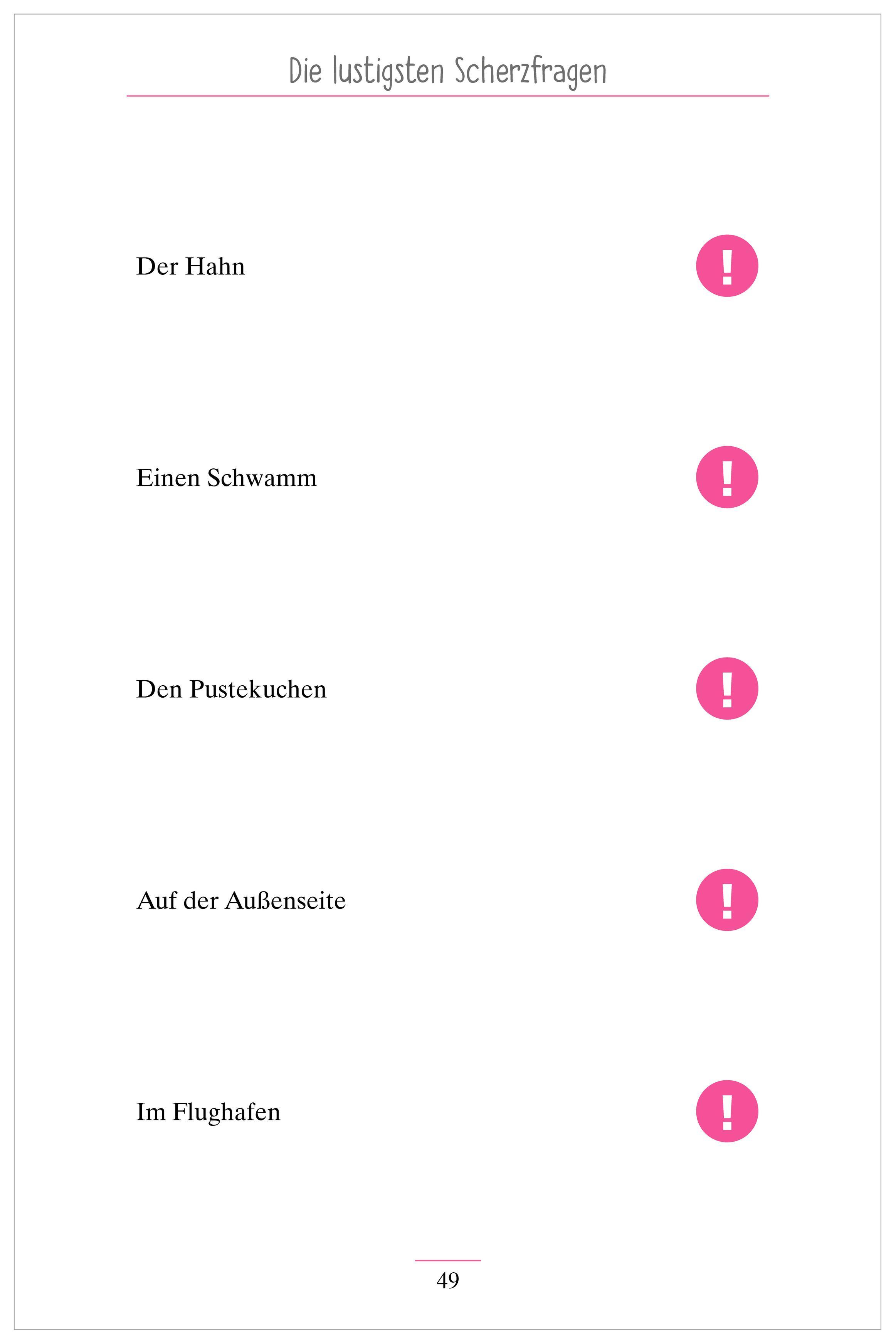 Beispielinhalt (Bild) Heitere Scherzfragen. Das Gedächtnistraining-Quiz für Senioren. Ideal als Beschäftigung, Gedächtnistraining, Aktivierung bei Demenz.