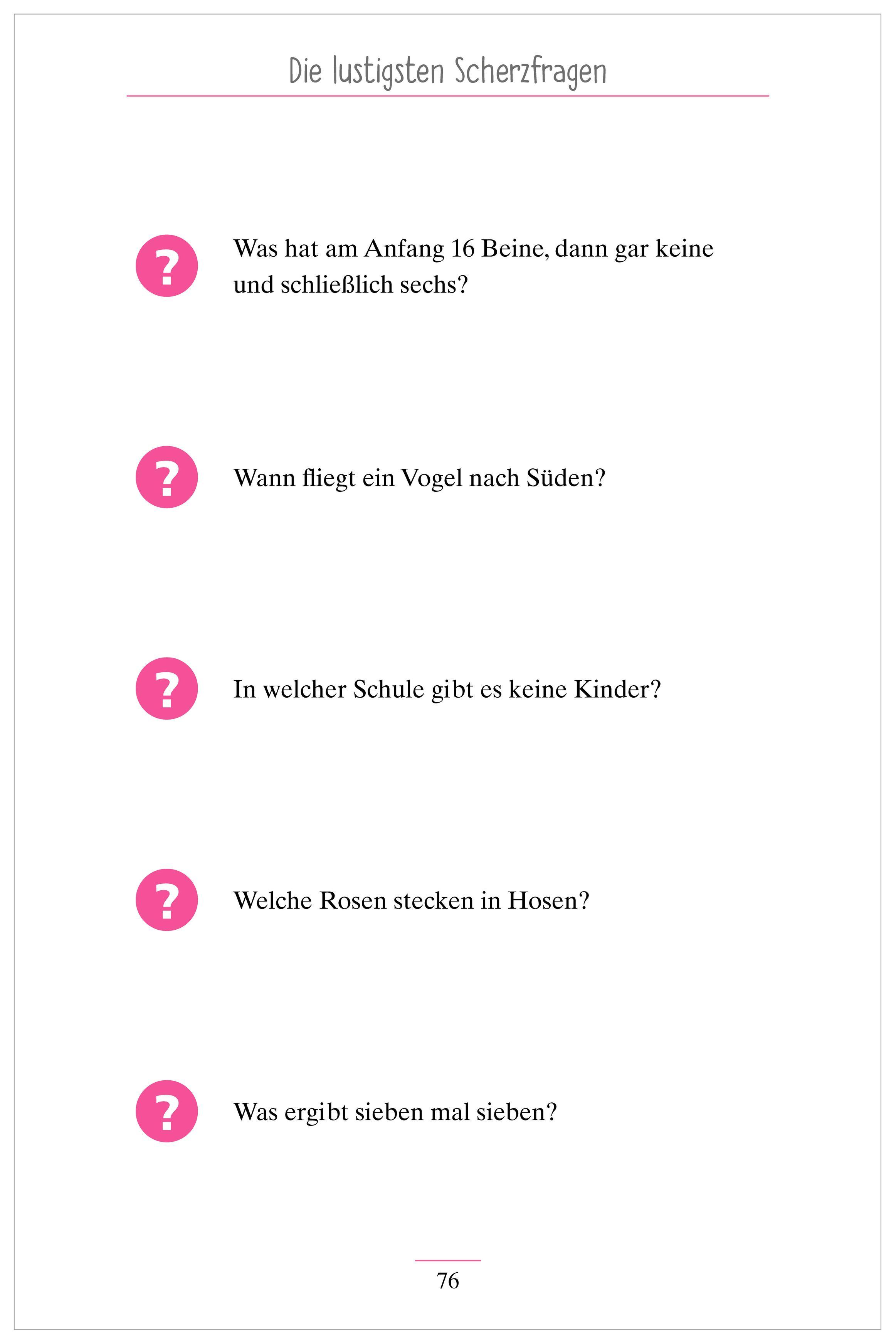 Beispielinhalt (Bild) Heitere Scherzfragen. Das Gedächtnistraining-Quiz für Senioren. Ideal als Beschäftigung, Gedächtnistraining, Aktivierung bei Demenz.