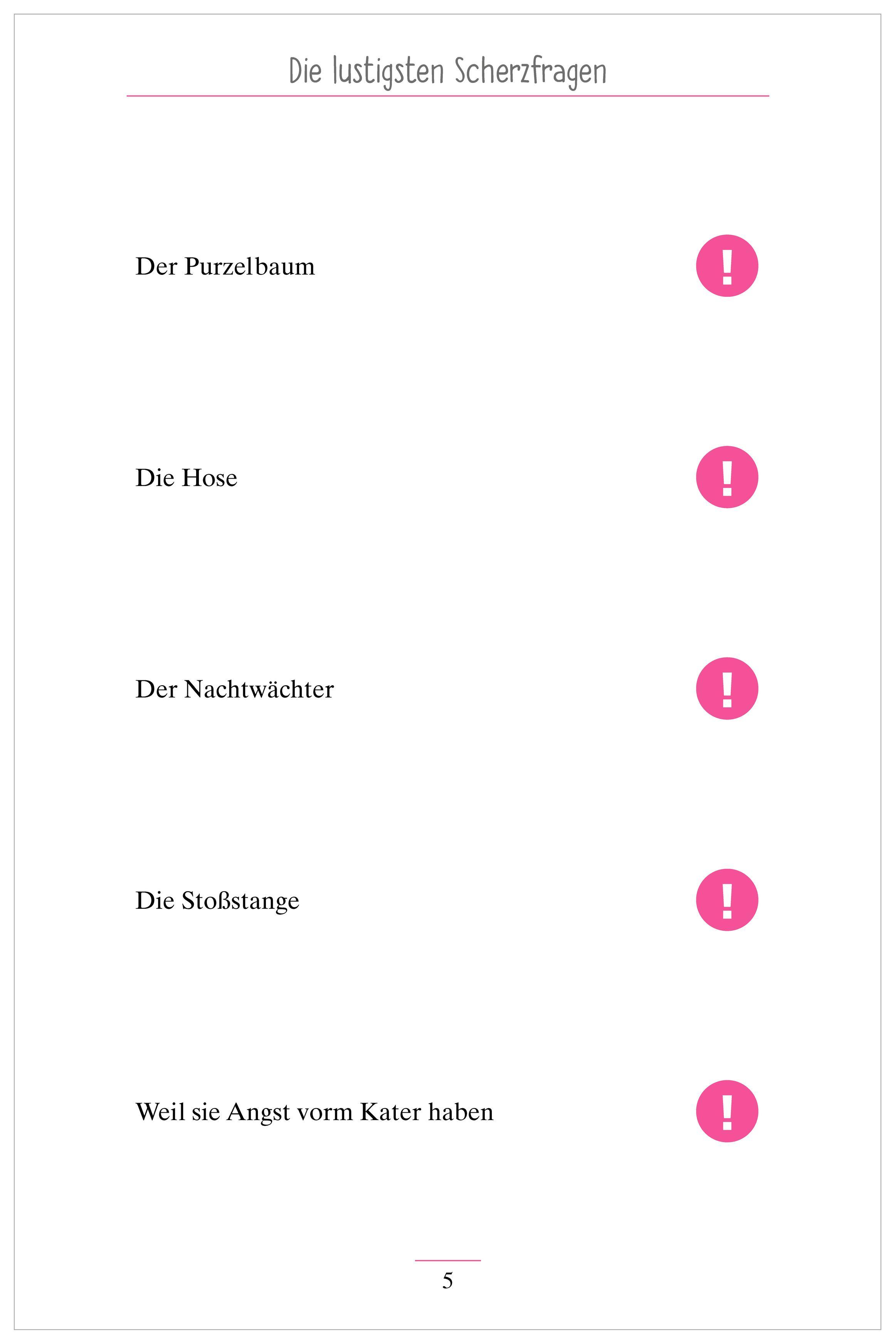 Beispielinhalt (Bild) Heitere Scherzfragen. Das Gedächtnistraining-Quiz für Senioren. Ideal als Beschäftigung, Gedächtnistraining, Aktivierung bei Demenz.