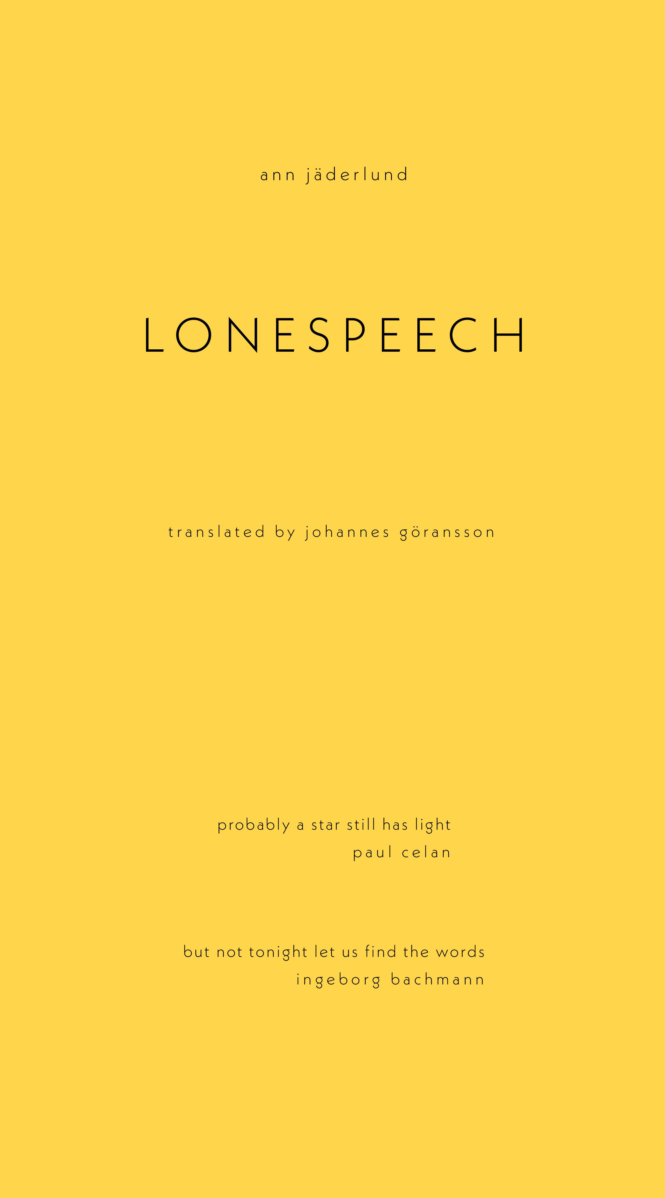 Vorderes Coverbild Lonespeech
