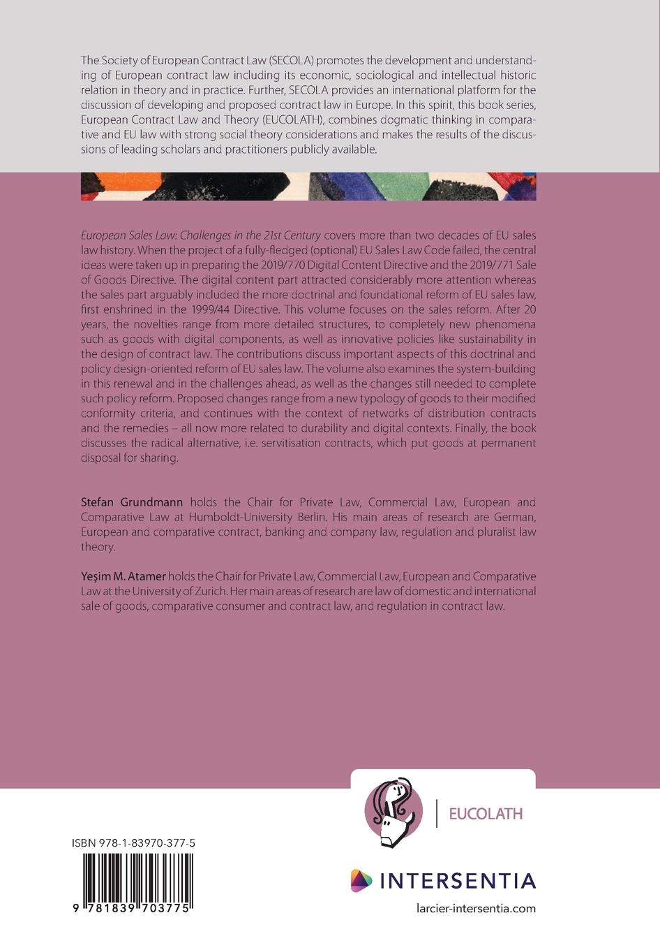 Rückseitencover European Sales Law