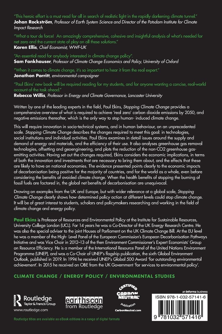 Rückseitencover Stopping Climate Change