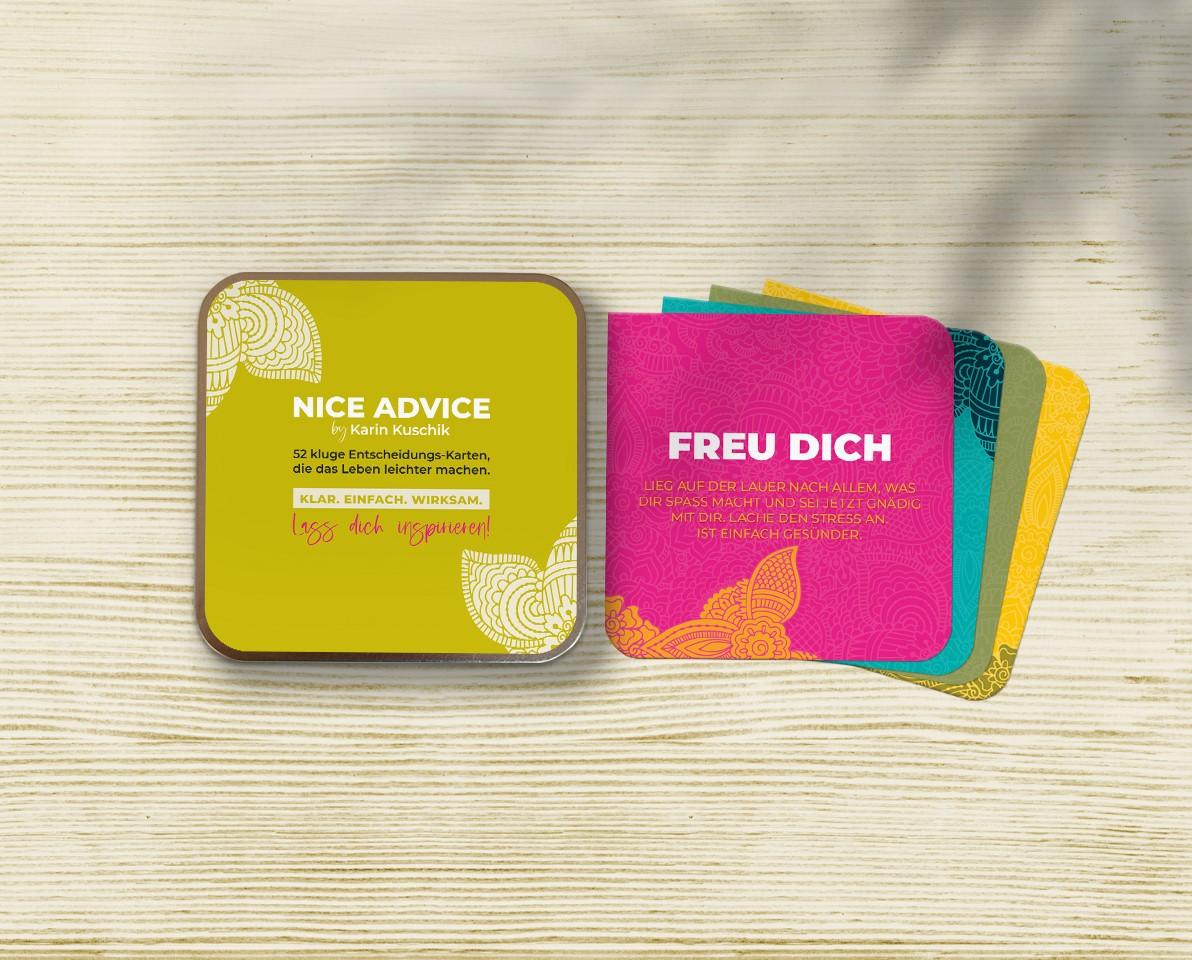 Vorderes Coverbild NICE ADVICE KARTEN - 52 kluge Entscheidungshelfer für jeden Tag: