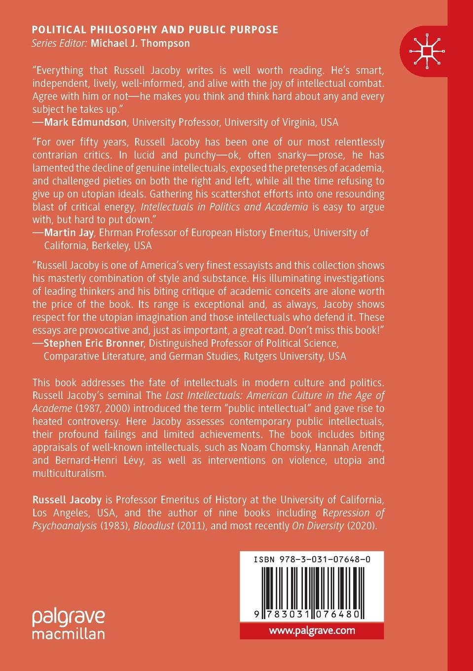 Rückseitencover Intellectuals in Politics and Academia