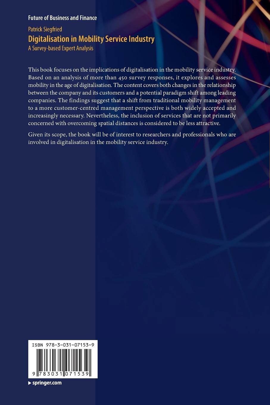 Rückseitencover Digitalisation in Mobility Service Industry