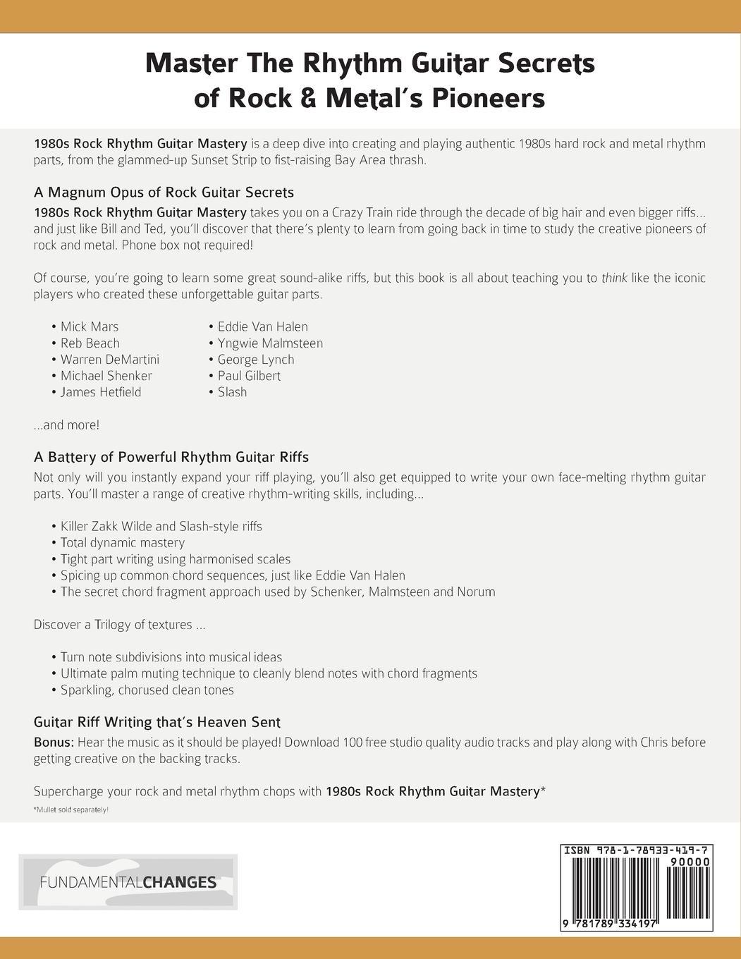 Rückseitencover 1980s Rock Rhythm Guitar Mastery