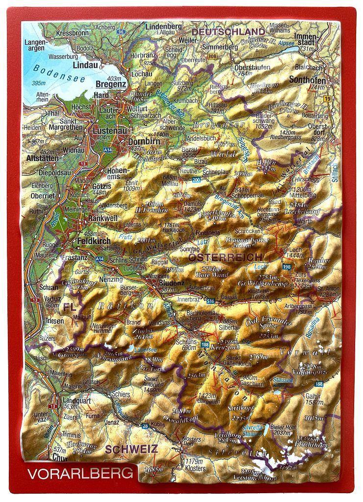 Vorderes Coverbild Reliefpostkarte Vorarlberg