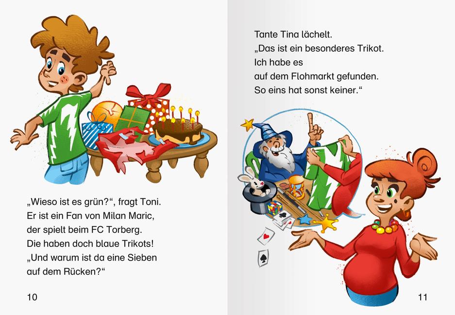 Beispielinhalt (Bild) Leserabe 1. Lesestufe - Tonis magisches Fußball-Trikot