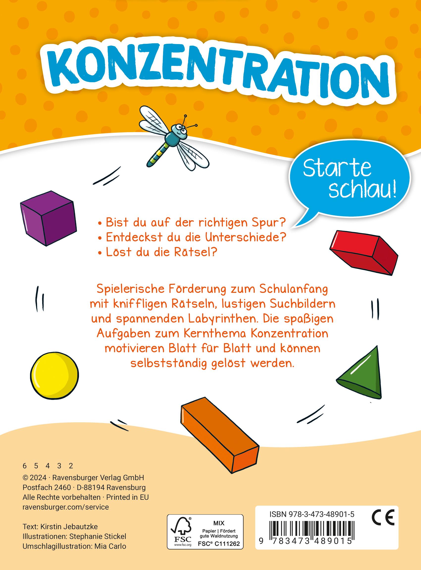 Rückseitencover Mein Block zum Schulanfang: Konzentration