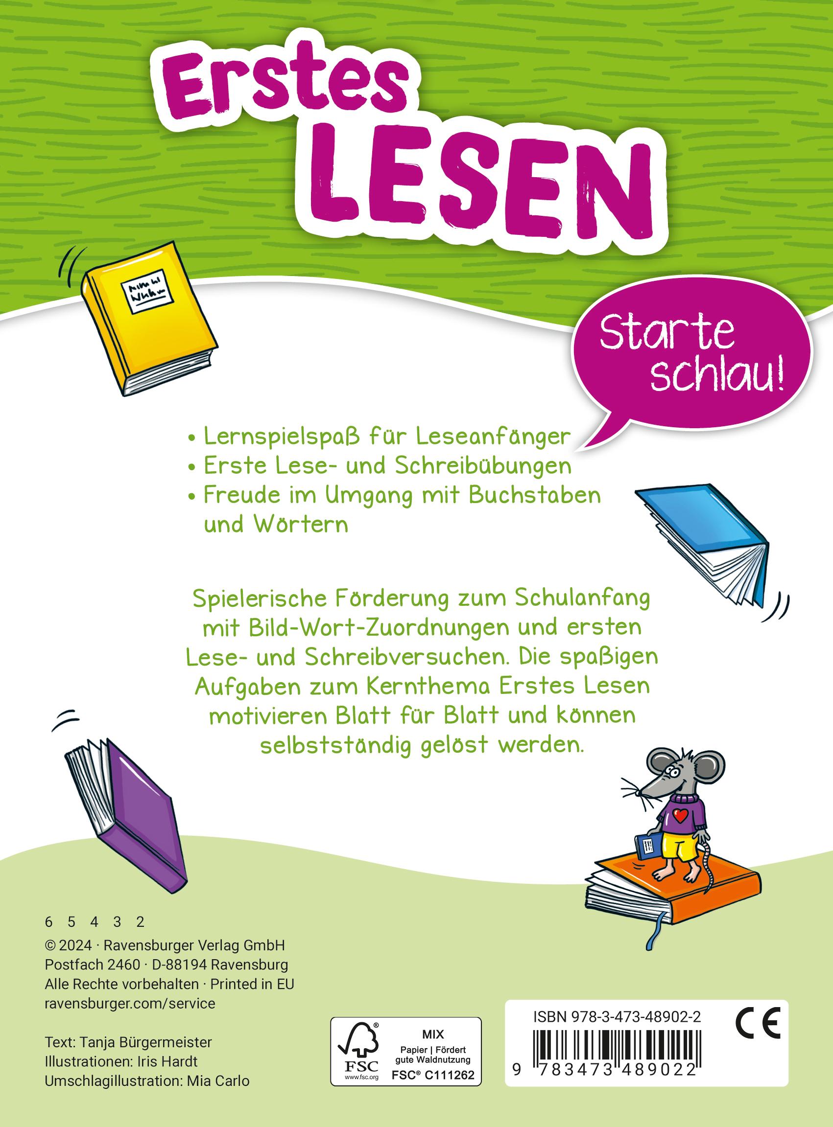 Rückseitencover Mein Block zum Schulanfang: Erstes Lesen