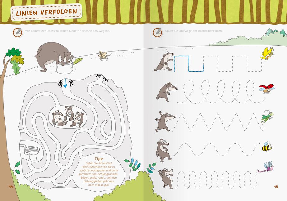 Beispielinhalt (Bild) Mein großes Vorschulbuch: Buchstaben Zahlen Konzentration