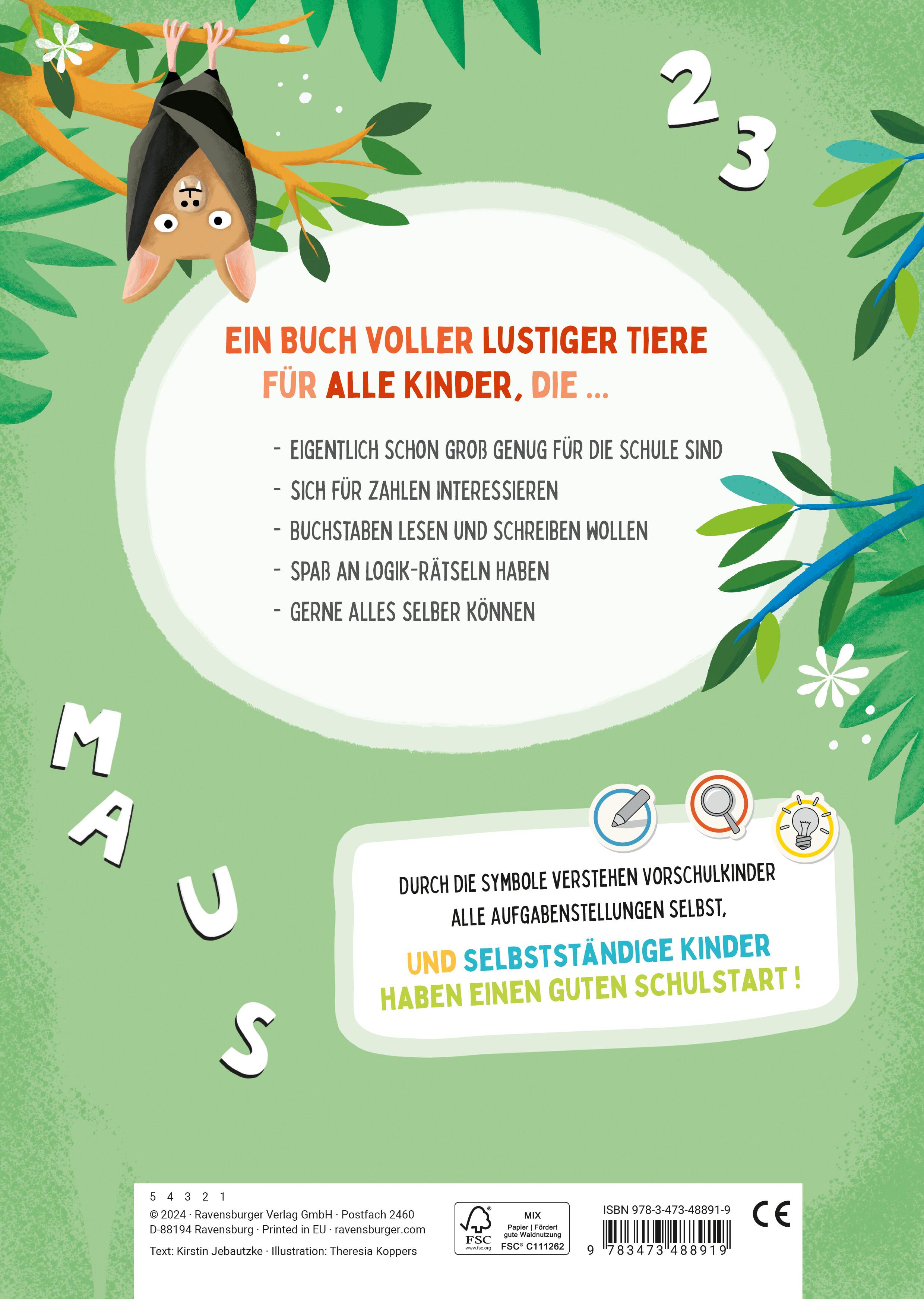 Rückseitencover Mein großes Vorschulbuch: Buchstaben Zahlen Konzentration